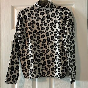 Leopard print mini cowl sweater